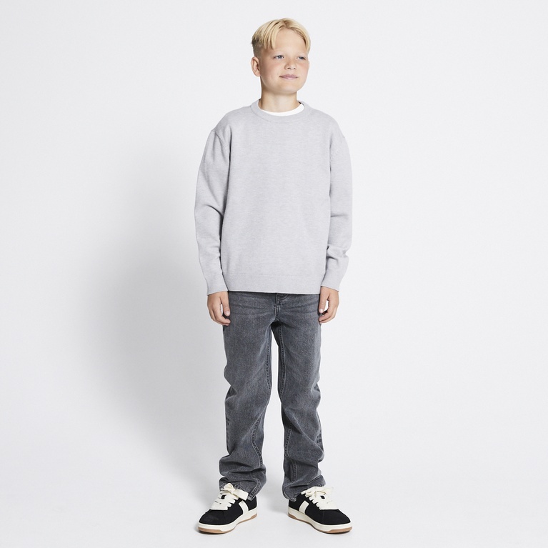 Fine-knit sweater "Ruben star" Grey Melange